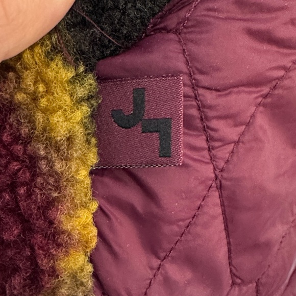 JoyLab Fleece Jacket Hooded Sherpa Zip Up Burgundy Camo Medium - Picture 10 of 11